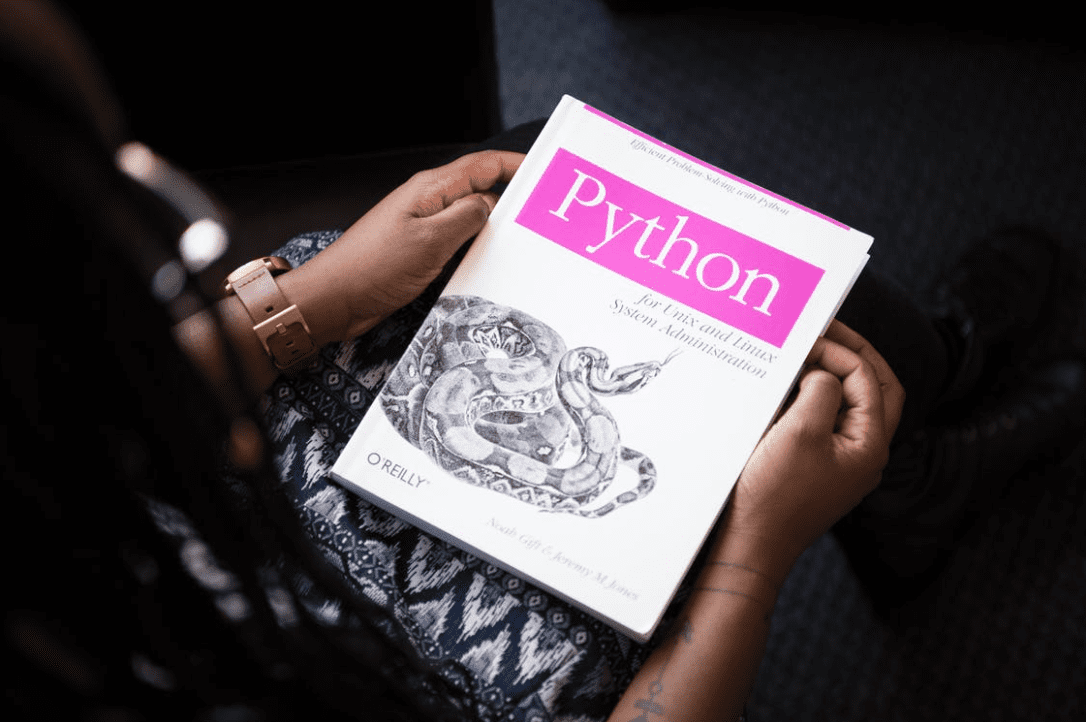 Holding Python book